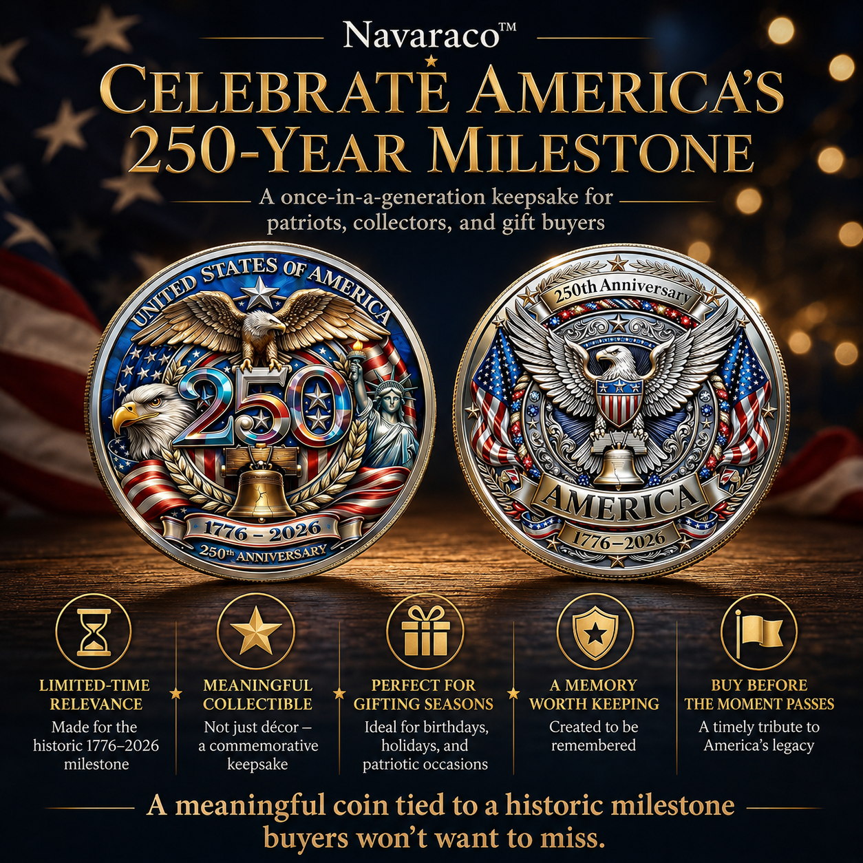 Navaraco™ United States 250th Anniversary Coin