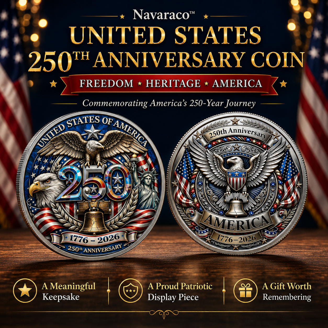 Navaraco™ United States 250th Anniversary Coin