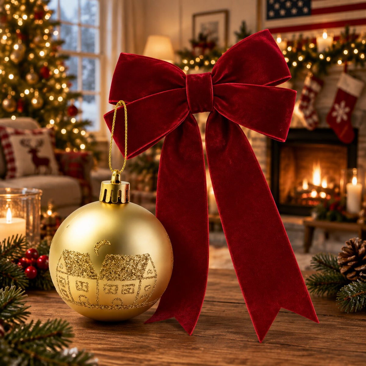 Christmas Ornament & Bow Set